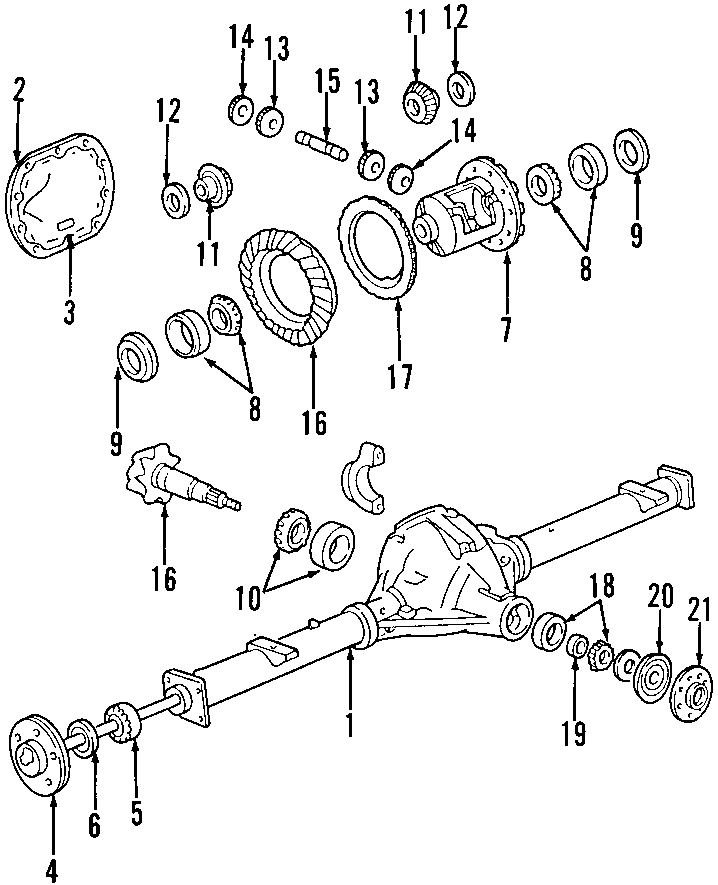 Diagram REAR AXLE. DIFFERENTIAL. PROPELLER SHAFT. for your 2020 Ford F-150 3.0L Power-Stroke V6 DIESEL A/T RWD XL Standard Cab Pickup Fleetside 