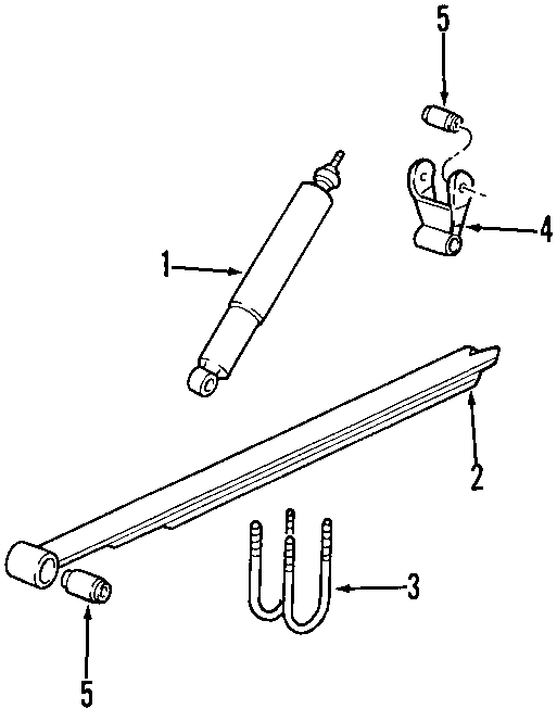 Diagram REAR SUSPENSION. SUSPENSION COMPONENTS. for your 1999 Ford F-150  Base Extended Cab Pickup Fleetside 