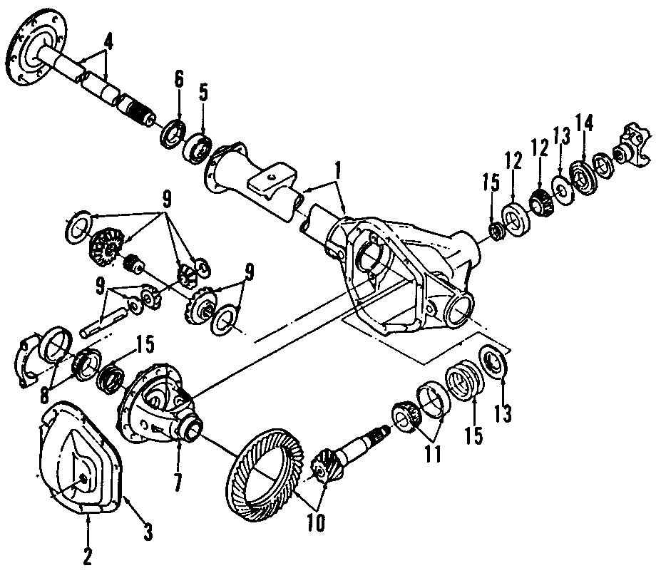 Diagram REAR AXLE. DIFFERENTIAL. PROPELLER SHAFT. for your Ford Explorer Sport Trac  