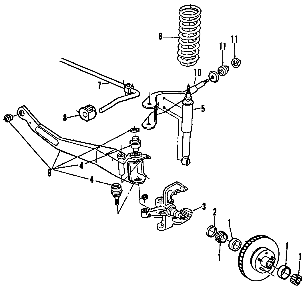 Diagram FRONT SUSPENSION. STABILIZER BAR. SUSPENSION COMPONENTS. for your 1998 Ford F-150  Base Extended Cab Pickup Fleetside 