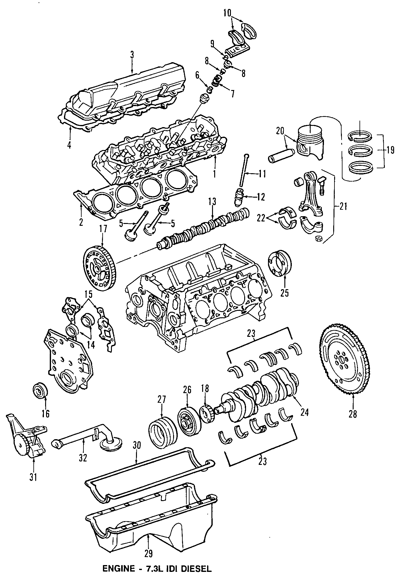 Diagram CAMSHAFT & TIMING. CRANKSHAFT & BEARINGS. CYLINDER HEAD & VALVES. LUBRICATION. MOUNTS. PISTONS. RINGS & BEARINGS. for your Ford Explorer  