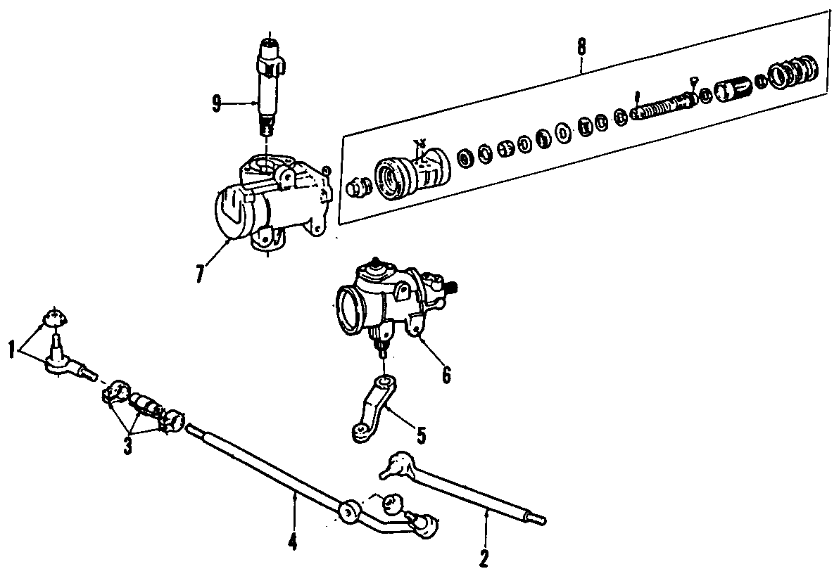 Diagram P/S PUMP & HOSES. STEERING GEAR & LINKAGE. for your 2003 Ford Ranger   