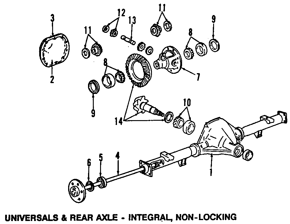 Diagram REAR AXLE. DIFFERENTIAL. PROPELLER SHAFT. for your 2001 Ford F-550 Super Duty   