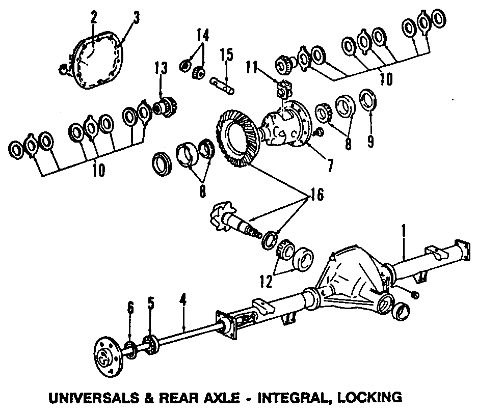 Diagram REAR AXLE. DIFFERENTIAL. PROPELLER SHAFT. for your 2001 Ford F-550 Super Duty   