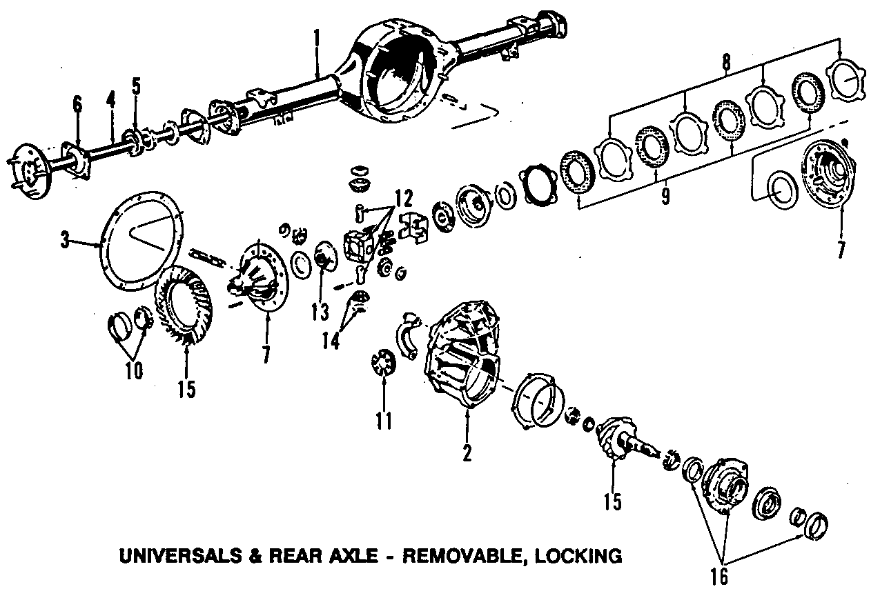 REAR AXLE. DIFFERENTIAL. PROPELLER SHAFT. Diagram