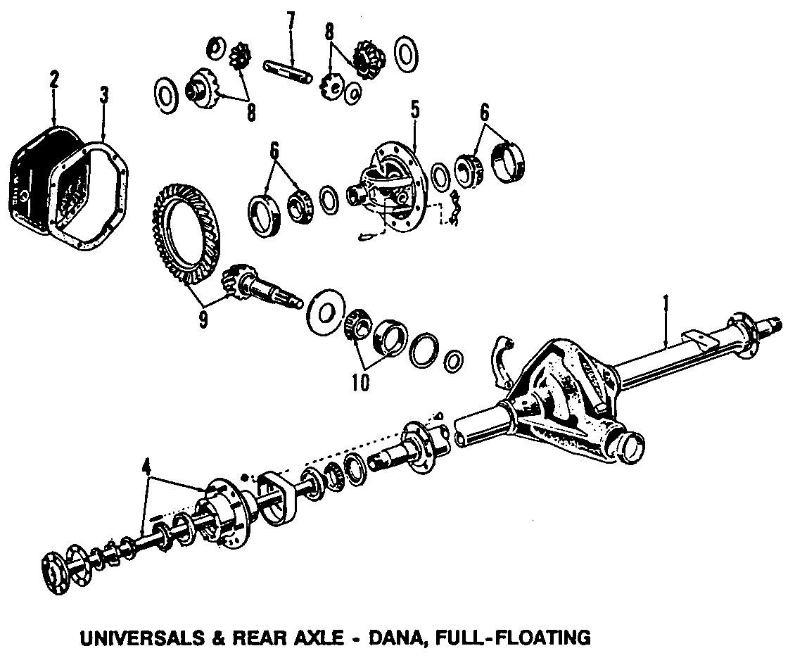 Diagram REAR AXLE. DIFFERENTIAL. PROPELLER SHAFT. for your 1990 Ford F-250   