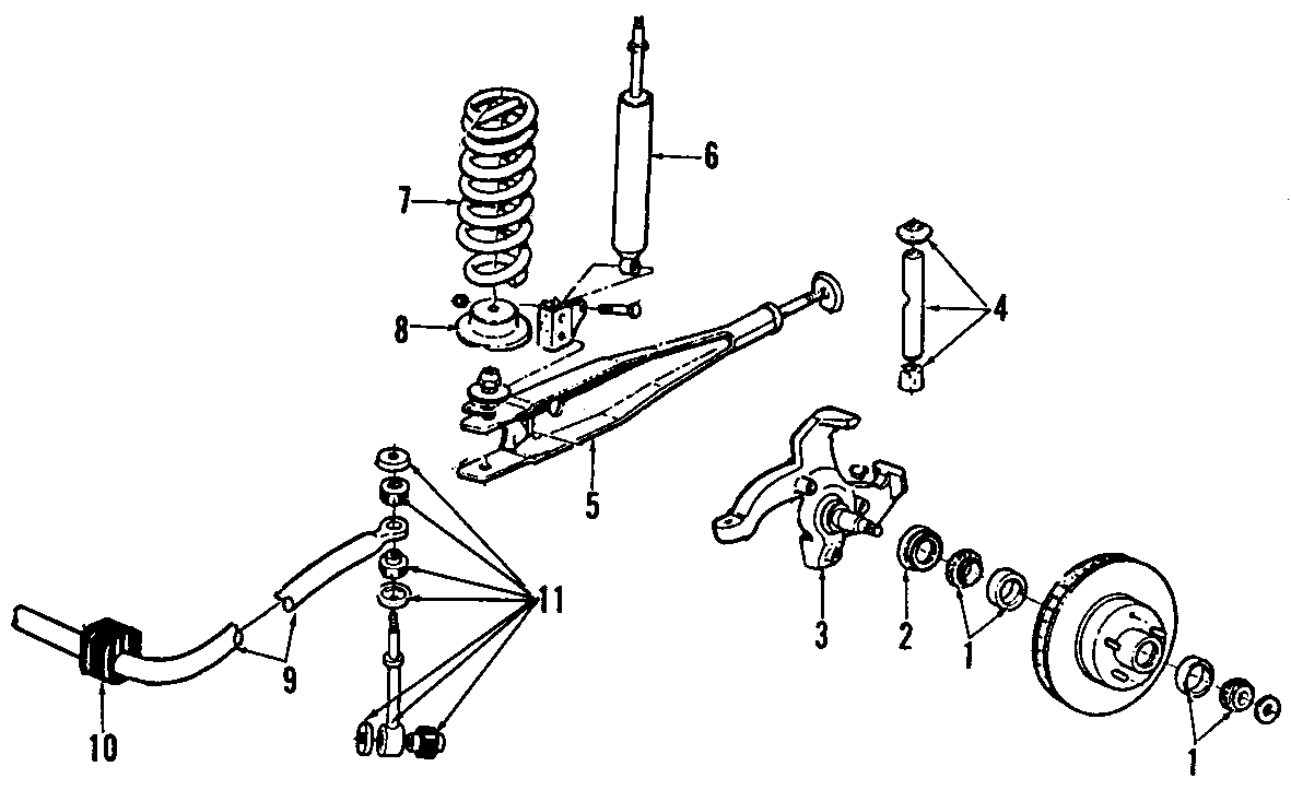 FRONT SUSPENSION. KING PIN. STABILIZER BAR. SUSPENSION COMPONENTS. Diagram