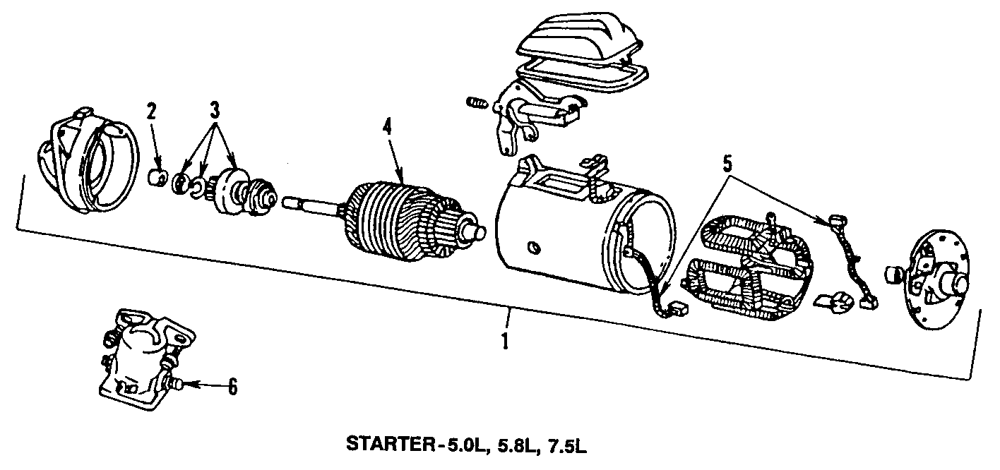 Diagram STARTER. for your Ford E-350 Econoline Club Wagon  