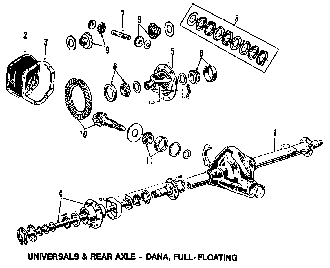 Diagram REAR AXLE. DIFFERENTIAL. PROPELLER SHAFT. for your 1986 Ford F-250   