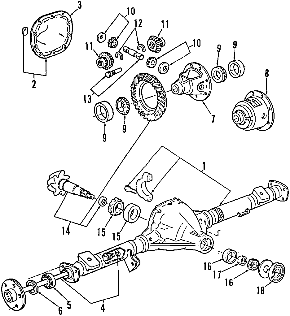 Diagram REAR AXLE. DIFFERENTIAL. PROPELLER SHAFT. for your 2012 Ford F-150 5.0L V8 FLEX A/T 4WD XL Extended Cab Pickup Fleetside 