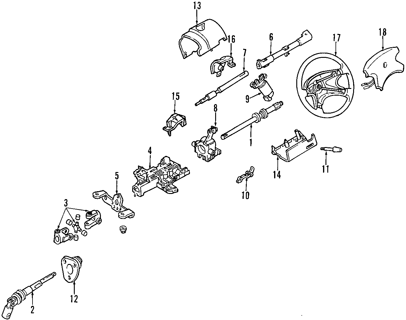 STEERING COLUMN. STEERING WHEEL. Diagram