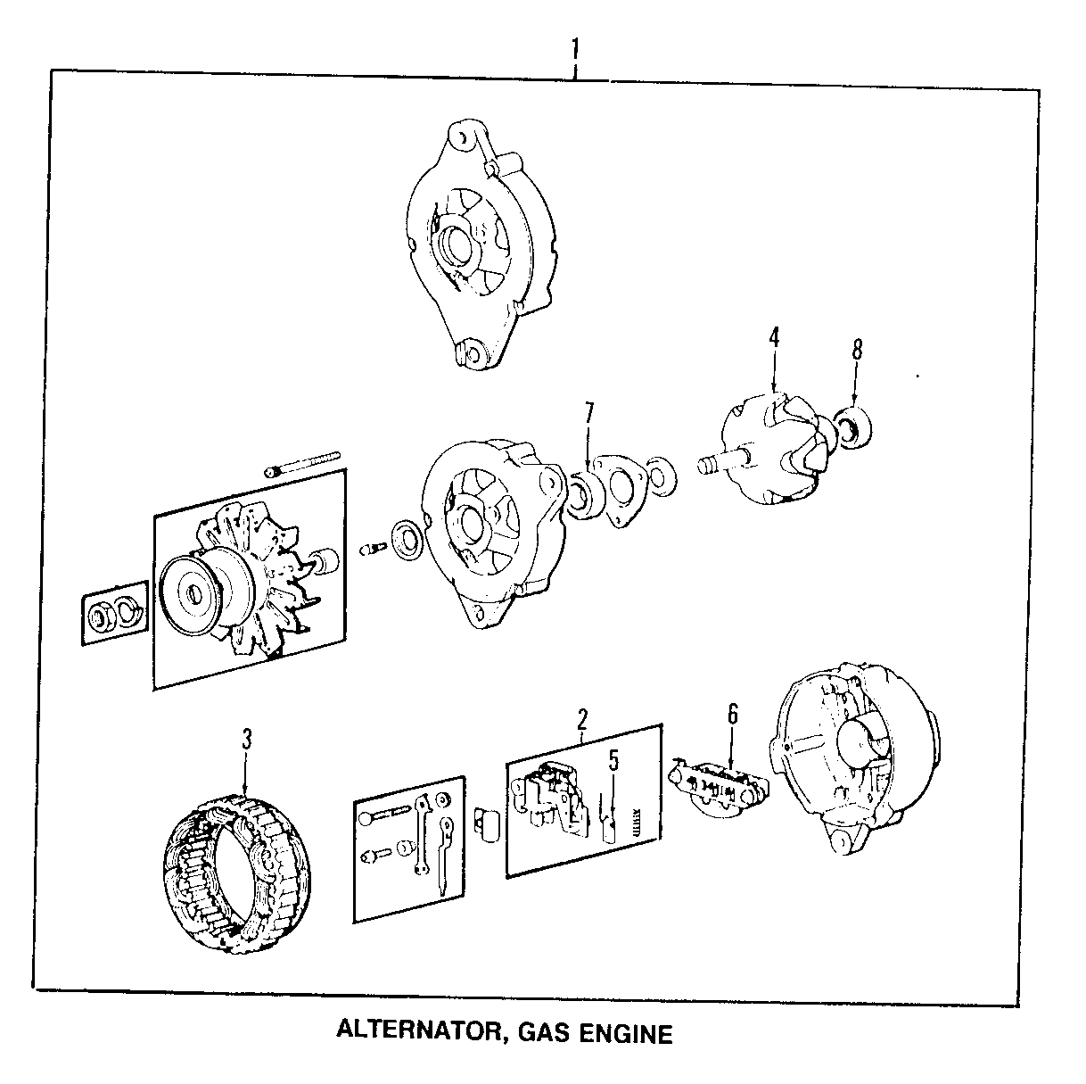 Diagram ALTERNATOR. for your 1989 Dodge Ram 50 2.6L A/T 4WD Custom Extended Cab Pickup Fleetside 