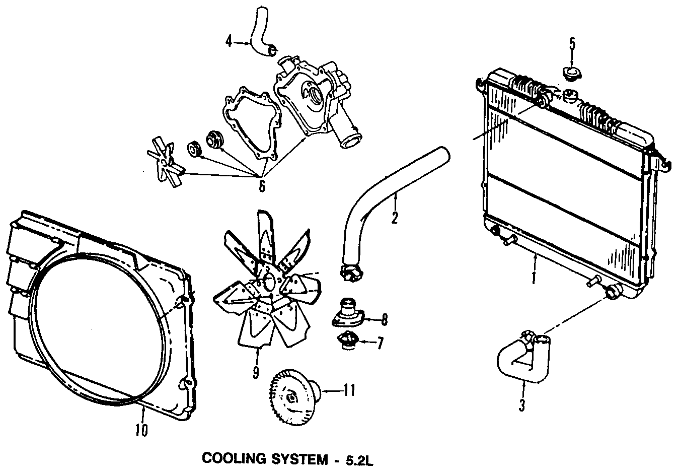 Diagram COOLING SYSTEM. COOLING FAN. RADIATOR. WATER PUMP. for your 2019 Jeep Wrangler   