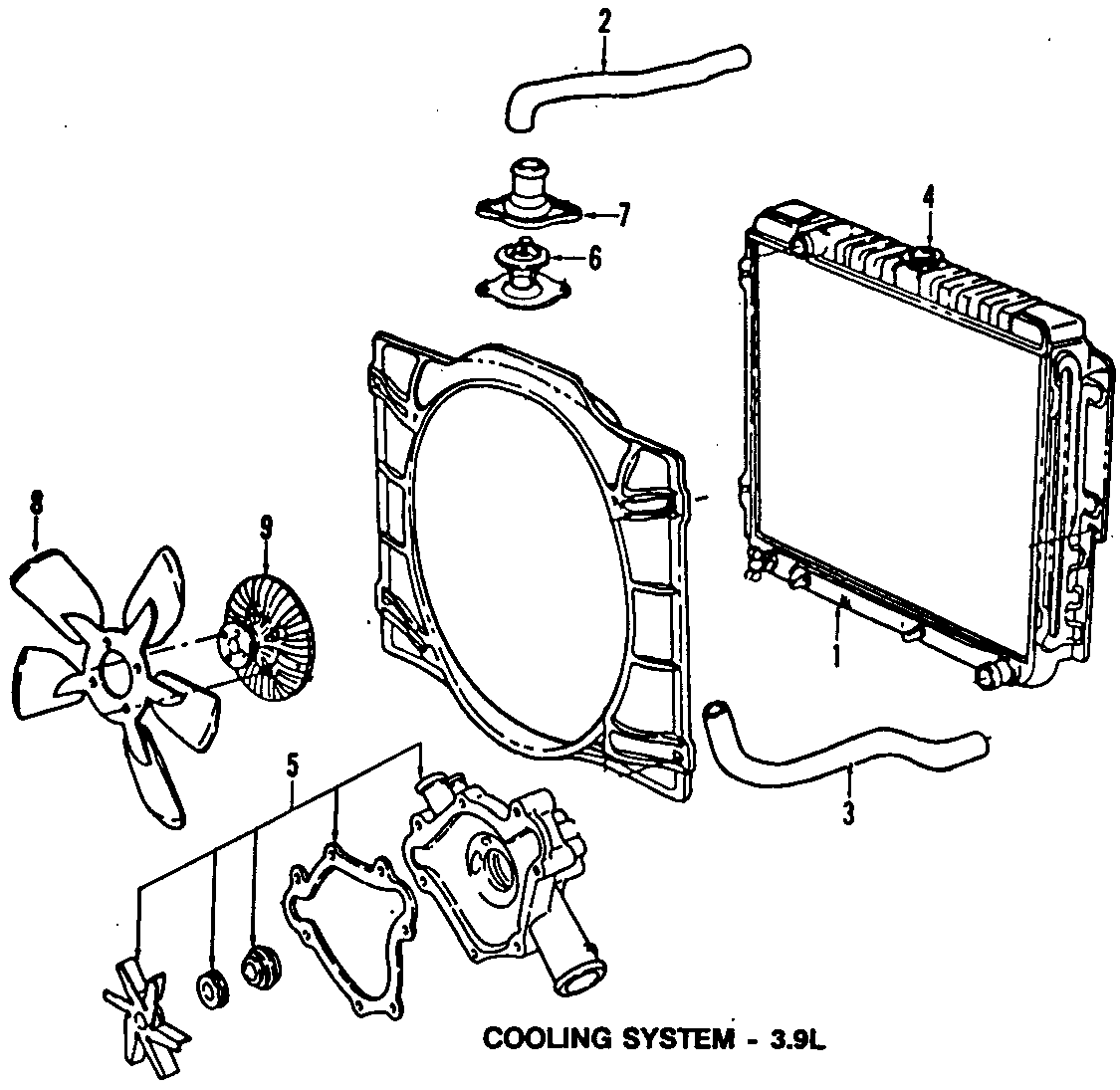 Diagram COOLING SYSTEM. COOLING FAN. RADIATOR. WATER PUMP. for your 2015 Ram ProMaster 3500   