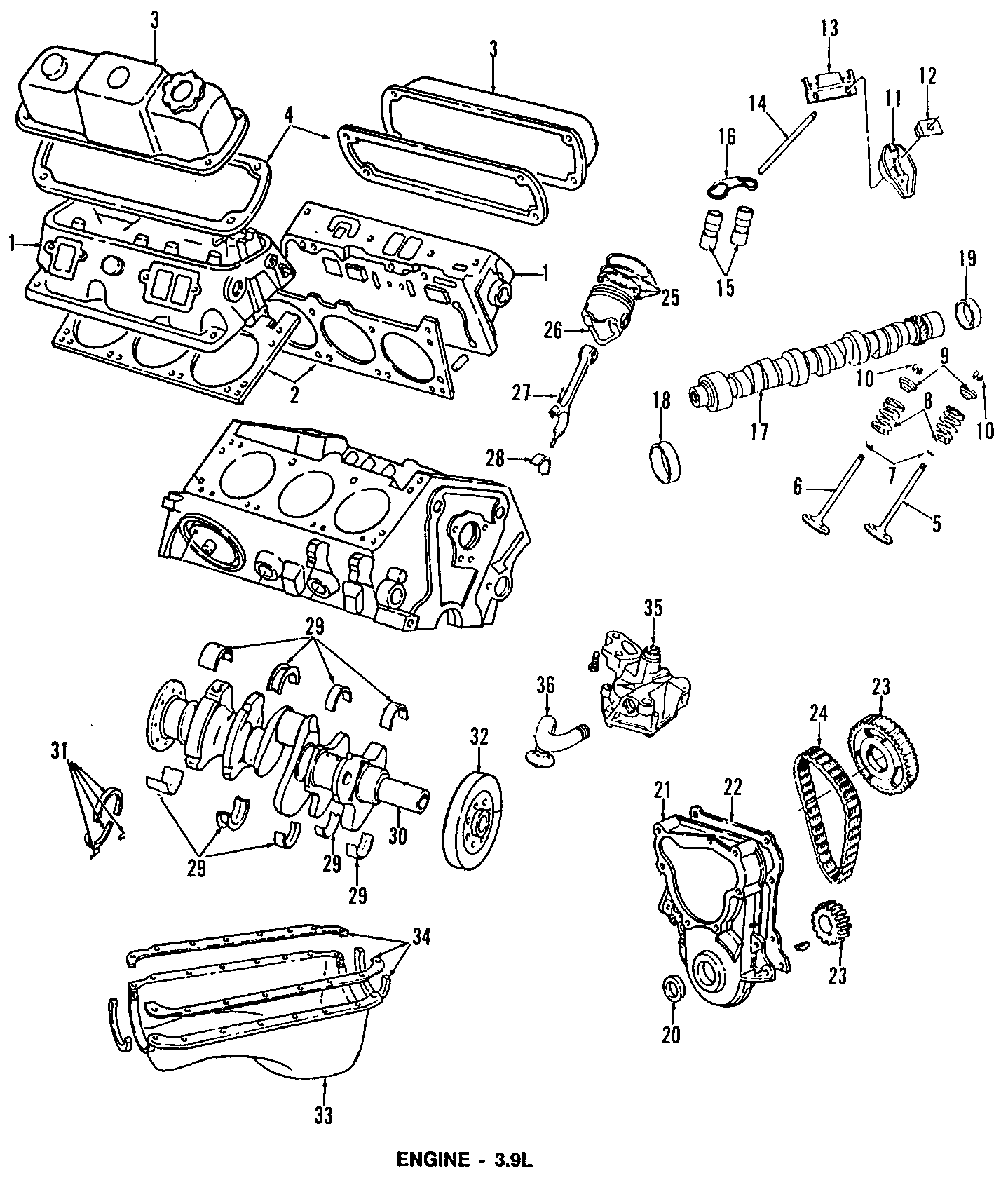 Diagram CAMSHAFT & TIMING. CRANKSHAFT & BEARINGS. CYLINDER HEAD & VALVES. LUBRICATION. MOUNTS. PISTONS. RINGS & BEARINGS. for your 2001 Chrysler 300M   