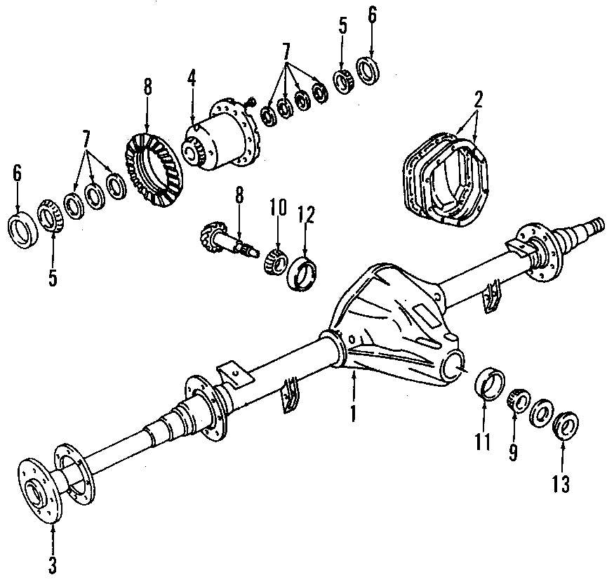 REAR AXLE. DIFFERENTIAL. PROPELLER SHAFT.