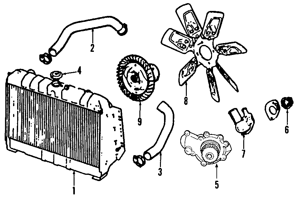 Diagram COOLING SYSTEM. COOLING FAN. RADIATOR. WATER PUMP. for your 2004 Jeep Wrangler   