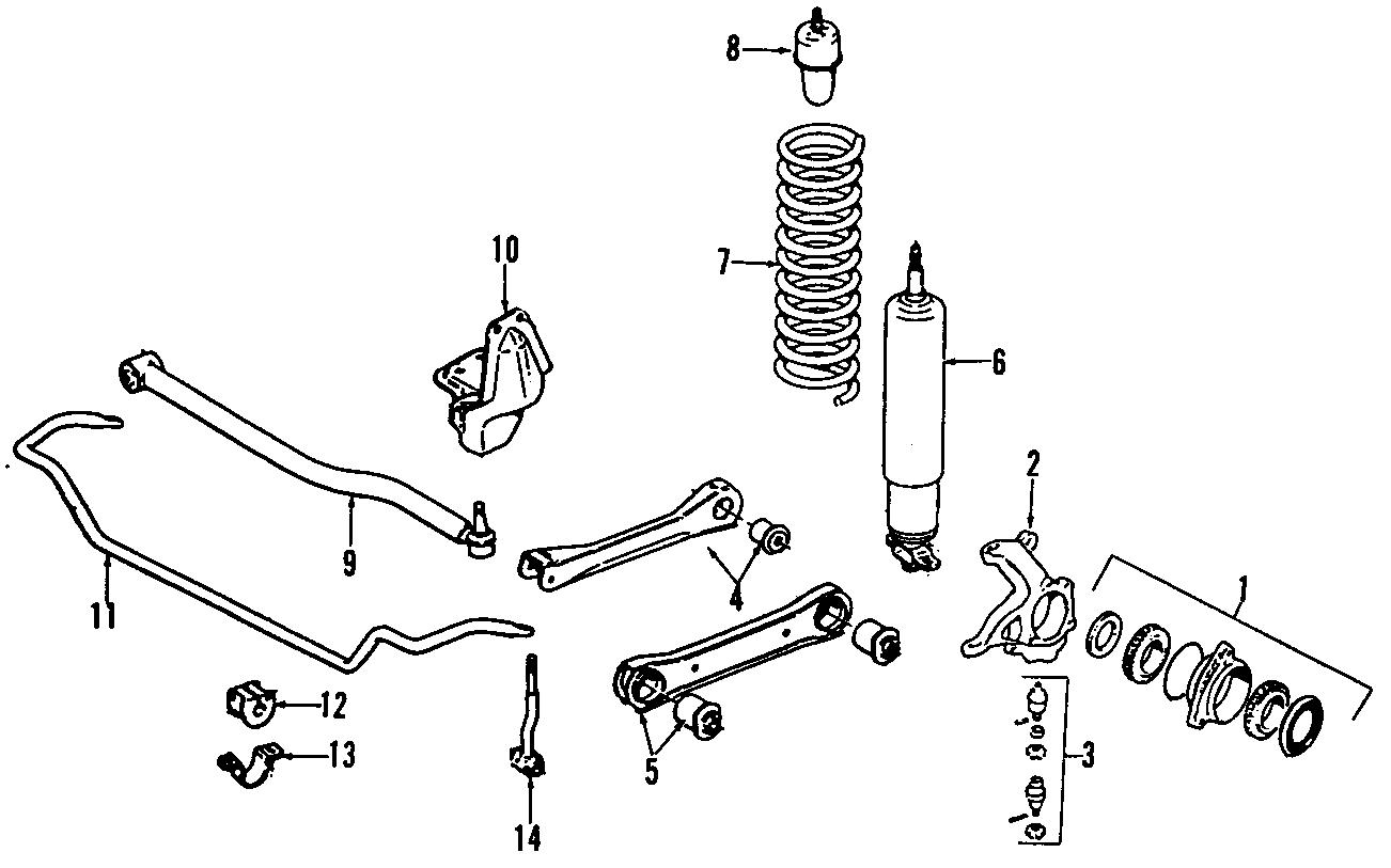 Diagram FRONT SUSPENSION. for your Jeep Comanche  