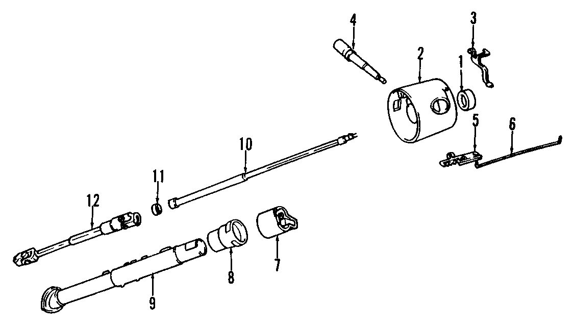 Diagram STEERING COLUMN. STEERING WHEEL. for your Jeep Wagoneer  