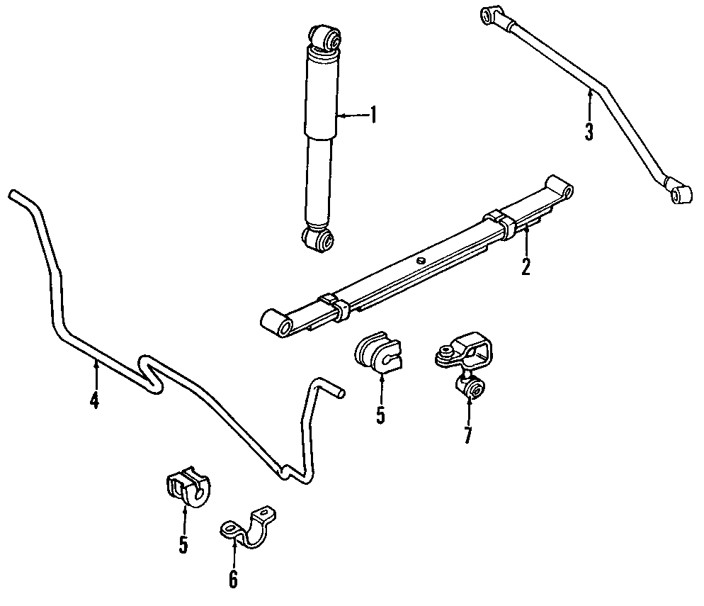 Diagram REAR SUSPENSION. REAR AXLE. STABILIZER BAR. SUSPENSION COMPONENTS. for your Jeep Cherokee  