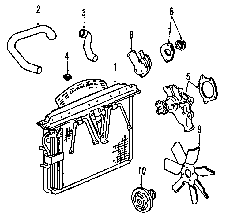 Diagram COOLING SYSTEM. COOLING FAN. RADIATOR. WATER PUMP. for your 2009 Jeep Wrangler   