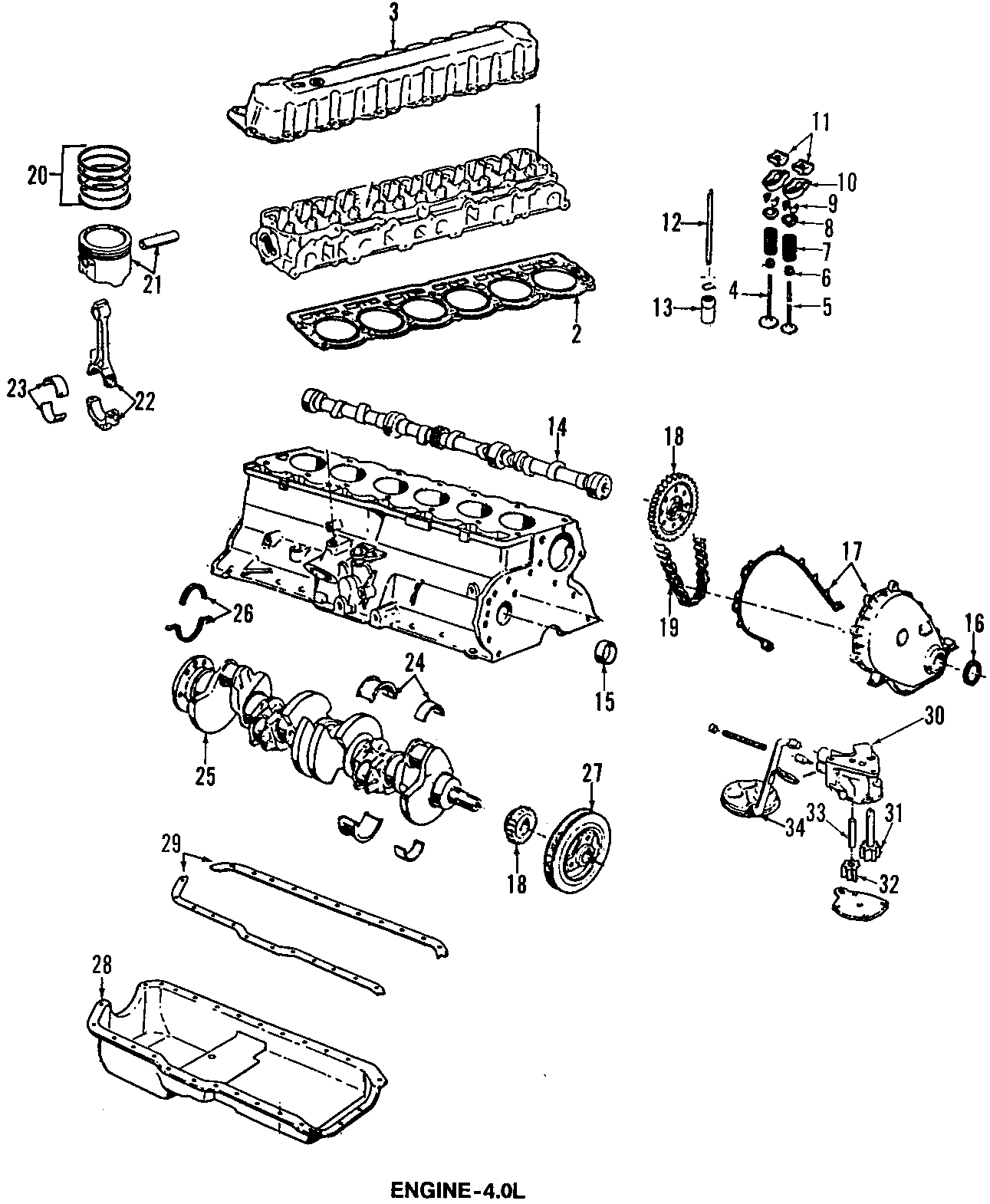 Diagram CAMSHAFT & TIMING. CRANKSHAFT & BEARINGS. CYLINDER HEAD & VALVES. LUBRICATION. MOUNTS. PISTONS. RINGS & BEARINGS. for your 2019 Ram ProMaster 3500   