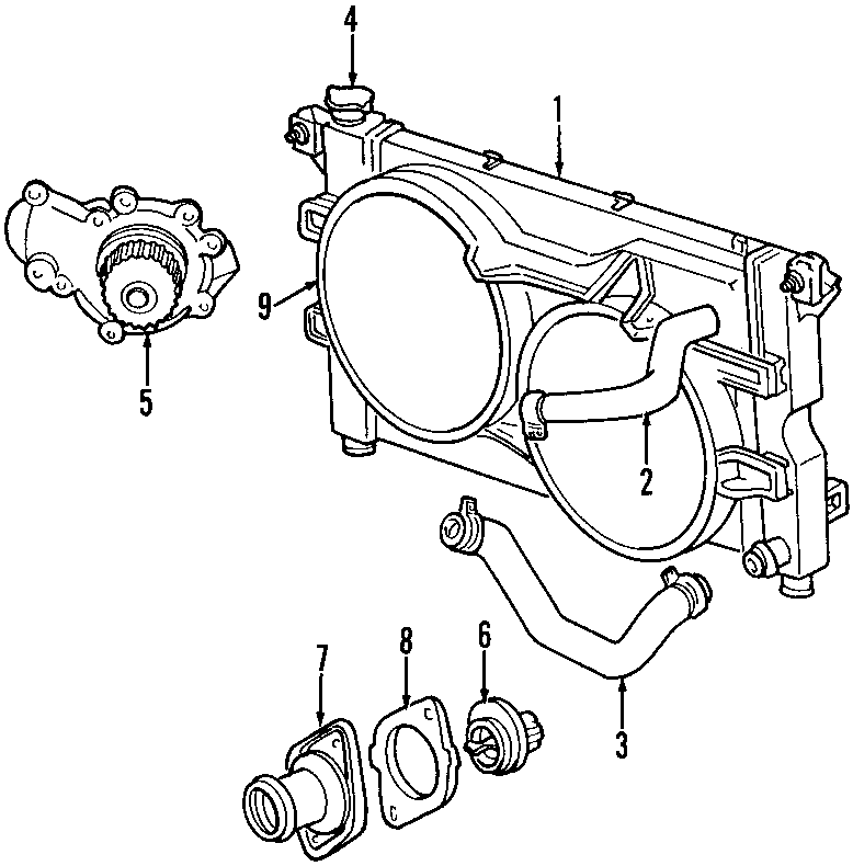 Diagram COOLING SYSTEM. COOLING FAN. RADIATOR. WATER PUMP. for your 2007 Jeep Wrangler   