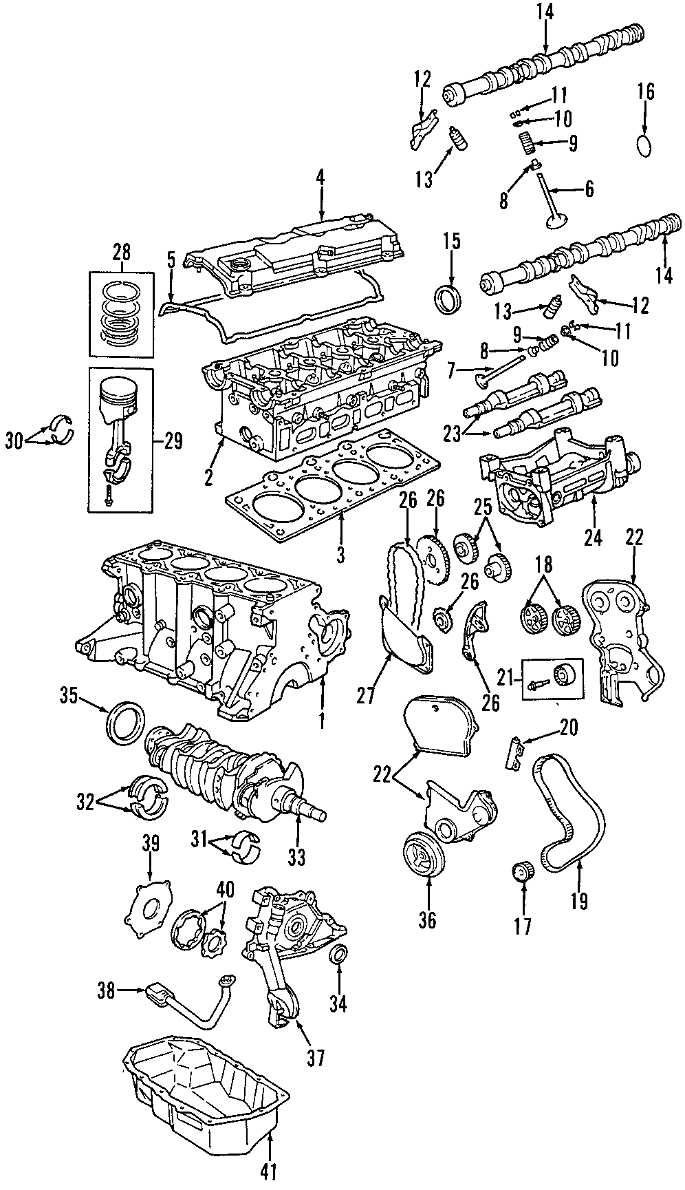 Diagram CAMSHAFT & TIMING. CRANKSHAFT & BEARINGS. CYLINDER HEAD & VALVES. LUBRICATION. PISTONS. RINGS & BEARINGS. for your Dodge Neon  