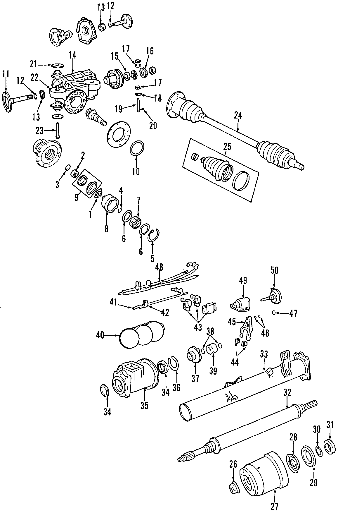 DRIVE AXLES. REAR AXLE. AXLE SHAFTS & JOINTS. DIFFERENTIAL. PROPELLER SHAFT.https://images.simplepart.com/images/parts/motor/fullsize/T040085.png