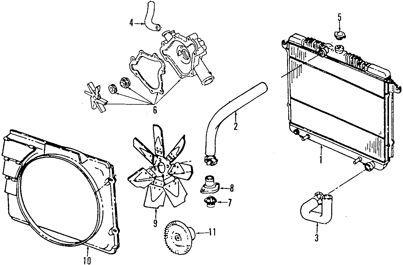 Diagram COOLING SYSTEM. COOLING FAN. RADIATOR. WATER PUMP. for your 2017 Jeep Wrangler   