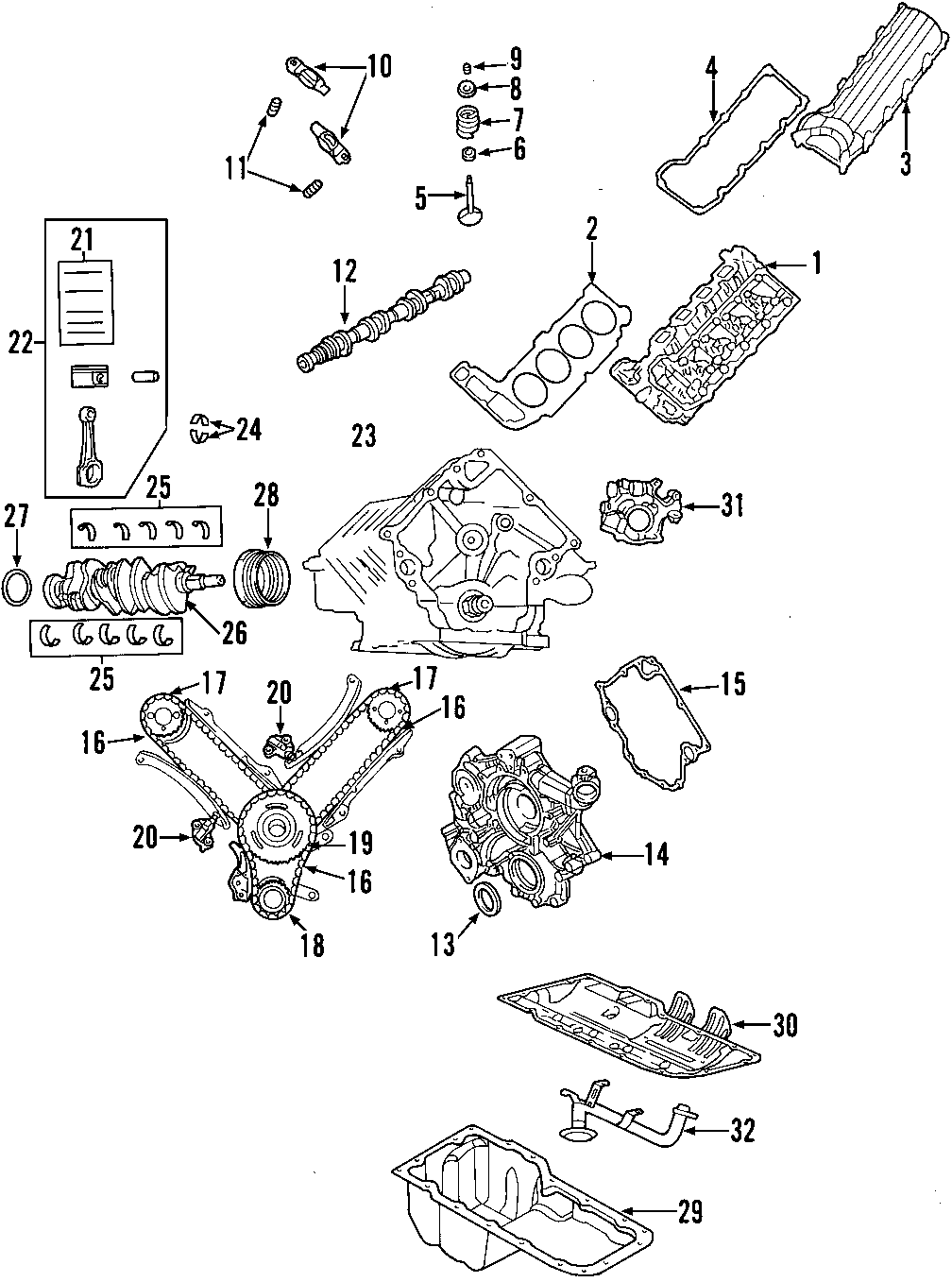 19CAMSHAFT & TIMING. CRANKSHAFT & BEARINGS. CYLINDER HEAD & VALVES. LUBRICATION. MOUNTS. PISTONS. RINGS & BEARINGS.https://images.simplepart.com/images/parts/motor/fullsize/T041035.png