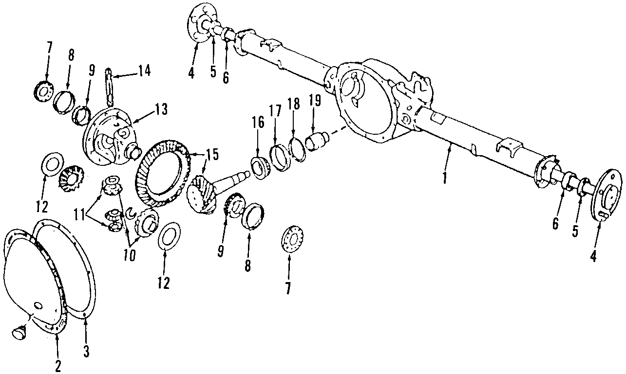 REAR AXLE. DIFFERENTIAL. PROPELLER SHAFT.