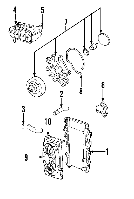 1COOLING SYSTEM. COOLING FAN. RADIATOR. WATER PUMP.https://images.simplepart.com/images/parts/motor/fullsize/T043020.png