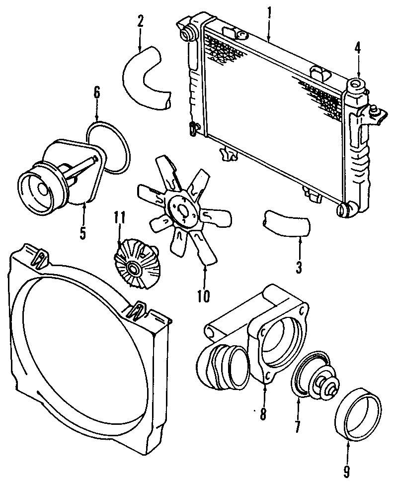 Diagram COOLING SYSTEM. COOLING FAN. RADIATOR. WATER PUMP. for your 2008 Jeep Wrangler   