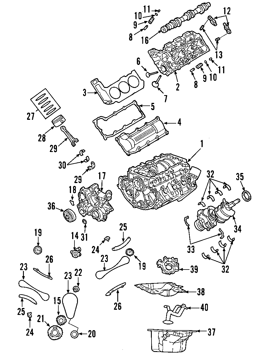 Diagram CAMSHAFT & TIMING. CRANKSHAFT & BEARINGS. CYLINDER HEAD & VALVES. LUBRICATION. MOUNTS. PISTONS. RINGS & BEARINGS. for your 2014 Ram ProMaster 3500   