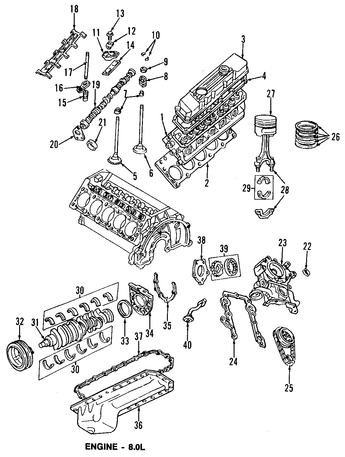 Diagram CAMSHAFT & TIMING. CRANKSHAFT & BEARINGS. CYLINDER HEAD & VALVES. LUBRICATION. MOUNTS. PISTONS. RINGS & BEARINGS. for your 2017 Dodge Challenger 6.2L HEMI V8 A/T RWD SRT Hellcat Coupe 