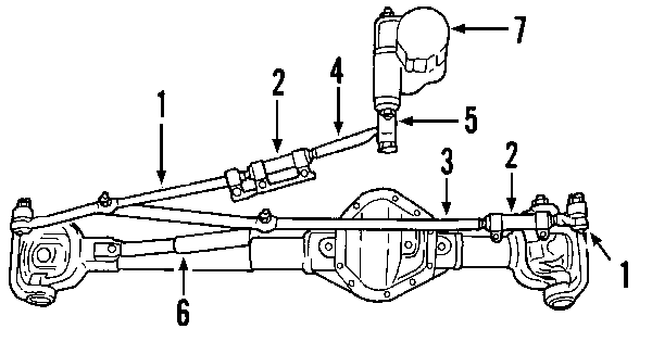 Diagram P/S PUMP & HOSES. STEERING GEAR & LINKAGE. for your 1997 Dodge Ram 1500   