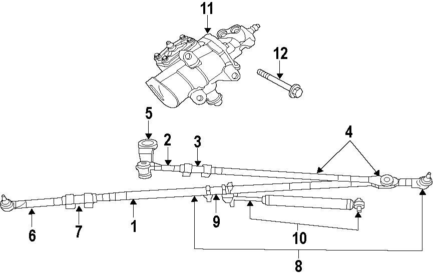 Diagram P/S PUMP & HOSES. STEERING GEAR & LINKAGE. for your 2010 Dodge Ram 1500   