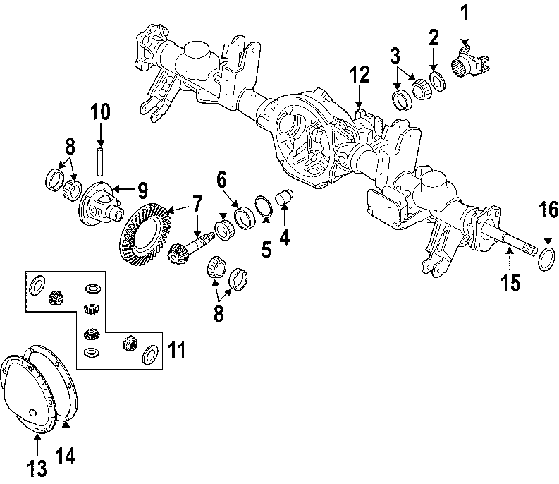 REAR AXLE. DIFFERENTIAL. PROPELLER SHAFT. Diagram