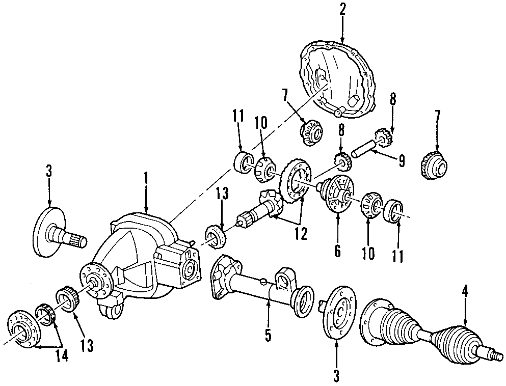 Diagram DRIVE AXLES. DIFFERENTIAL. FRONT AXLE. LOCKING HUB. PROPELLER SHAFT. for your 2017 Ford F-150 5.0L V8 FLEX A/T RWD XL Standard Cab Pickup Fleetside 