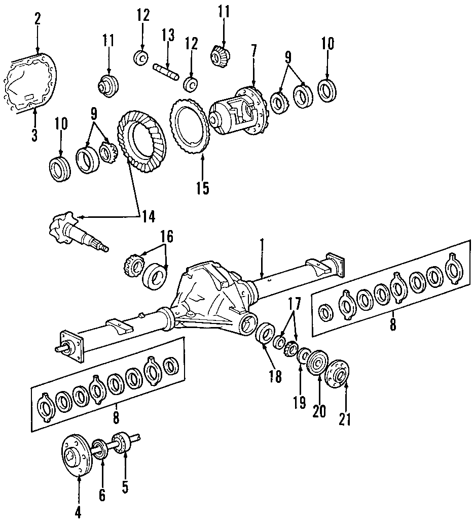 Diagram REAR AXLE. DIFFERENTIAL. PROPELLER SHAFT. for your 2022 Ford Expedition 3.5L EcoBoost V6 A/T RWD King Ranch Sport Utility 