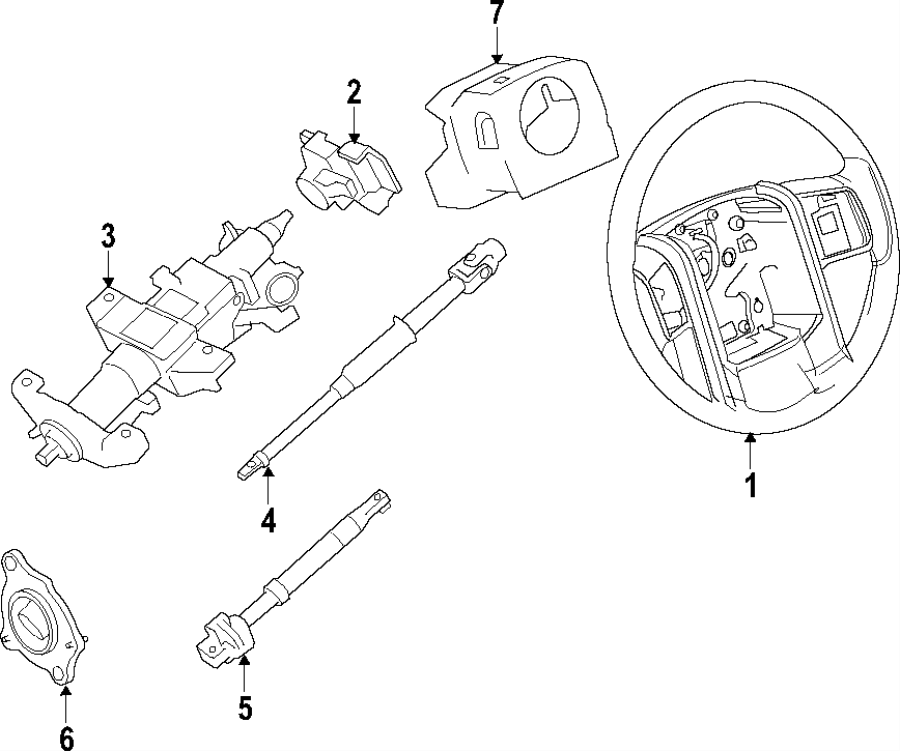 Diagram STEERING COLUMN. for your Ford