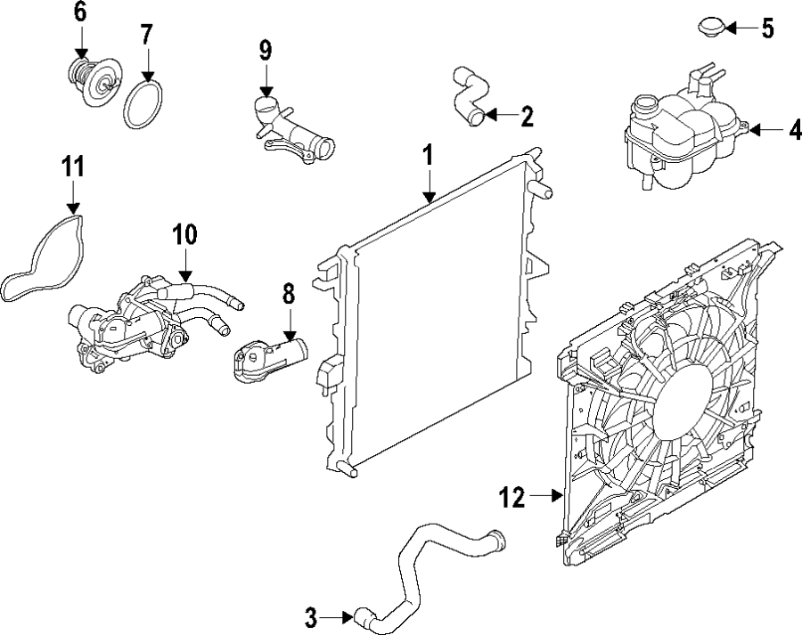 Diagram Cooling system. Cooling fan. Radiator. Water pump. for your 2015 Ford Explorer   