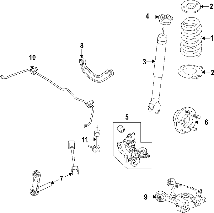 Diagram Rear suspension. for your 2017 Ford F-150 3.5L Duratec V6 FLEX A/T 4WD XLT Crew Cab Pickup Fleetside 