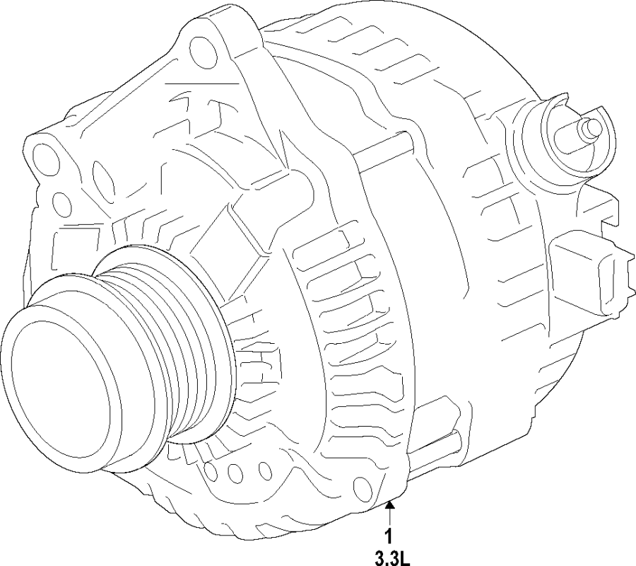 Full size assembly image of Alternator. (1/1)
