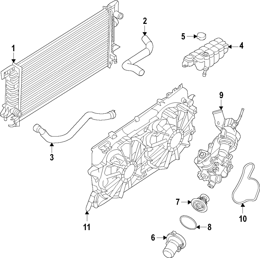 Diagram Cooling system. Cooling fan. Radiator. Water pump. for your Lincoln