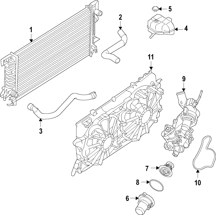 Diagram Cooling system. Cooling fan. Radiator. Water pump. for your Ford Bronco  