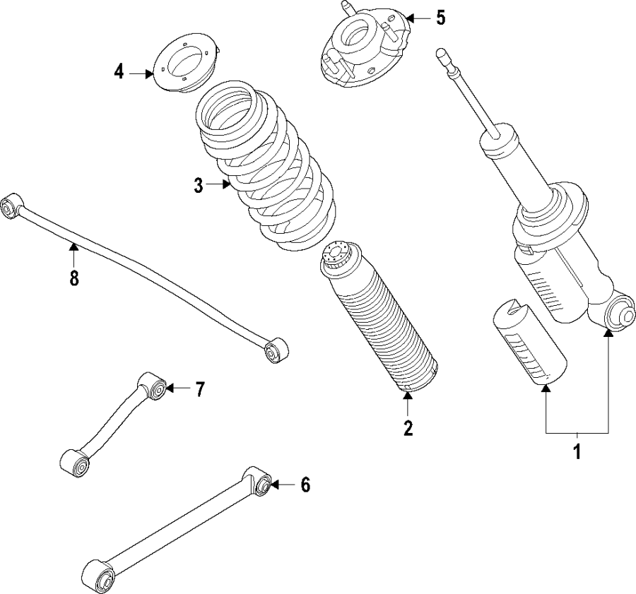 Diagram Rear suspension. Suspension components. for your 1987 Ford Bronco   