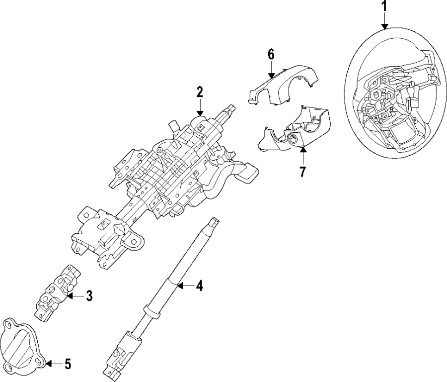 Diagram Steering column. Steering wheel. for your 2010 Ford F-150 5.4L Triton V8 FLEX A/T RWD Lariat Extended Cab Pickup Fleetside 