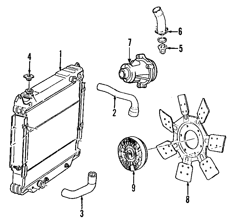 Diagram COOLING SYSTEM. COOLING FAN. RADIATOR. WATER PUMP. for your 2007 Ford Expedition   